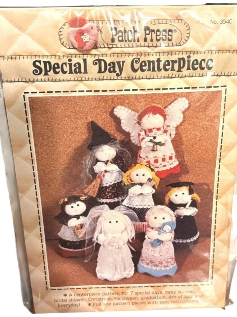 Vintage Patch Press Special Day Centerpiece Craft Patterns 354C Katie Dixon 1981